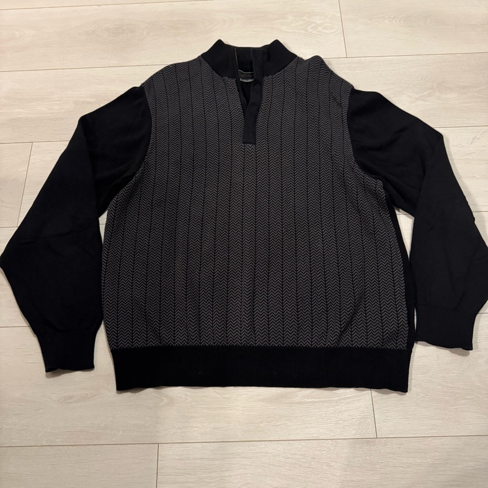 Greg Norman Half Zip Chevron Print Men’s Mock Neck Sweater